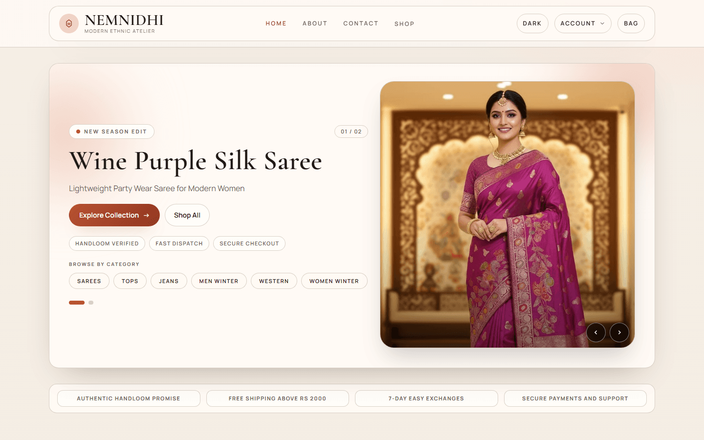 Nemnidhi E-commerce Website project preview