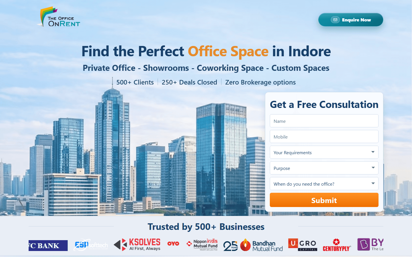 The Office On Rent Contact project preview